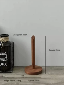 1 pieza Soporte de papel de cocina de madera de nogal maciza sin taladro - Estante vertical para papel de cocina, estante de almacenamiento de papel de cocina para encimera del hogar, adecuado para cocina y baño, caja y estante de almacenamiento del hogar, estante de almacenamiento independiente flotante para baño y mesa de comedor, puede sostener múltiples rollos de papel - Multicolor - Ver 12