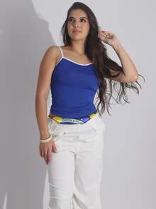 3-Piece Set: Basic Tank Top And Cropped Top In Spandex Fabric - New - 查看 8