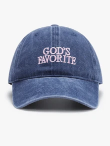 Mũ lưỡi trai nữ thêu chữ "GOD'S FAVORITE" (Chúa là người được yêu thích nhất), thích hợp cho sinh hoạt hàng ngày và các bữa tiệc ngày lễ. - A - Xem 6