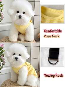 Fashionable Pet Spring/Summer Apparel, Lightweight Pet Vest, Breathable Mesh Pet Clothes, Suitable For Walking Dogs And Cats, Cute Embroidered Pattern Vest Suitable For All Breeds, Essential Outdoor Walking Gear - Multicolor - View 5