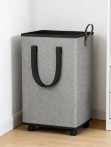 Cesta de lavandería plegable grande con ruedas y asa, cesta de lavandería plegable con cubierta de malla con cordón, cesta de lavandería de esquina, estante de clasificación de lavandería plegable, cesta de almacenamiento alta, cesta de lavandería - Multicolor - Ver 12