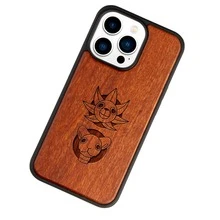 Funda Compatible con iPhóne Madera Galeon Pirata One Madera Grabada Anime Piece Protector Carcasa Anticaídas a Prueba De Golpes TPU. - Madera - Ver 2