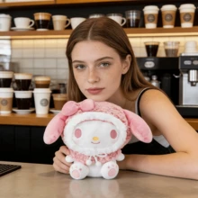 名创优品雪花精灵系列三丽鸥酷洛米旋律毛绒公仔卡通可爱填充玩具柔软抱枕家居沙发卧室装饰玩具圣诞节生日礼物8英寸 - 彩色 - 查看 4