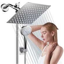 Polished Sliver Shower Head Combination, 8-Inch High-Pressure Showerhead, 5 Handheld Shower Head Combinations With Different Settings,With Hose,Without Extension Armfor Bathroom,Hotel.Bathroom Essentials,Bathroom Deccor,Bathroom Accesssories,Christmas Gifts - Mạ crôm - Xem 8