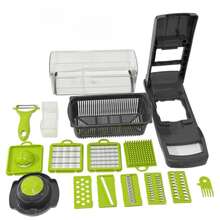 Bộ máy cắt rau củ đa năng 16 trong 1, được trang bị các dụng cụ cắt, thái lát, thái hạt lựu và ép đa chức năng. Đi kèm hộp đựng rau củ trong suốt, rổ lọc và tấm chắn bảo vệ tay, giúp tiết kiệm sức lao động và dễ dàng vệ sinh. - Nhiều màu - Xem 14