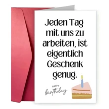 1pc German Birthday & Christmas Card Suitable For Colleagues - Funny Office Prank With German Text, Coworker Boss Gift, German-Language Humor Card For Workplace (Ideal For Birthday Or Christmas) - One Size Fits All - View 3