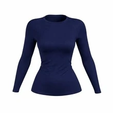 TH6 Women's Long-Sleeved Thermal Shirt, Base Layer, UV 50+ Protection - Màu xanh hải quân - Xem 4