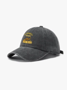1pc Unisex Camel Washed Baseball Cap, Classic Casual Retro Style, Soft Sweatband, Adjustable Size, Lightweight Versatile, Vintage Dad Hat, Suitable For Outdoor Sports, Daily Wear, Party, Beach, Ideal Gift For Family And Friends,Summer,Holiday - Camel - View 4