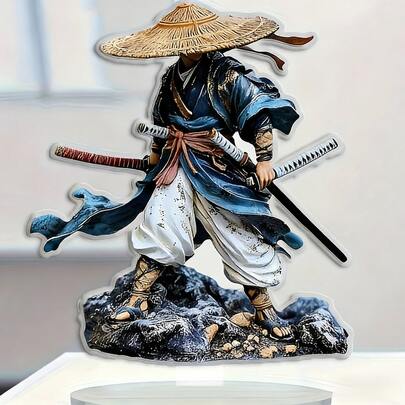 1 pieza Figura de estilo bohemio de un samurái de anime, adecuada para exhibir en el gabinete de oficina, coleccionar, decorar la sala de estar, el dormitorio y el escritorio del hogar