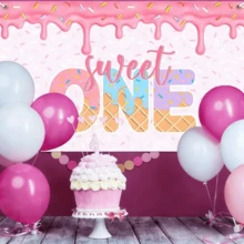 1pc Sweet One Banner Tapestry, Sweet One Birthday Party Decorations Donut Birthday Backdrop For Girls 1st Bday Party Decorations Doughnut First B-Day Party Supplies, Suitable For Outdoor Garden Decoration, Indoor Room Decoration, Cake Table Backdrops, Durable Party Backdrop |   Home Decor - Color 1 - 查看 5