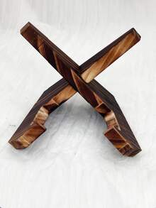 1个木制食谱架，茶点架，书本和锅盖架，木制展示架，斜角支架，适用于家庭和餐厅菜单 - 棕色 - 查看 6