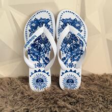 Havaianas Tropical Vibes Slim Flip Flops - 藍色瓷磚 - 查看 3