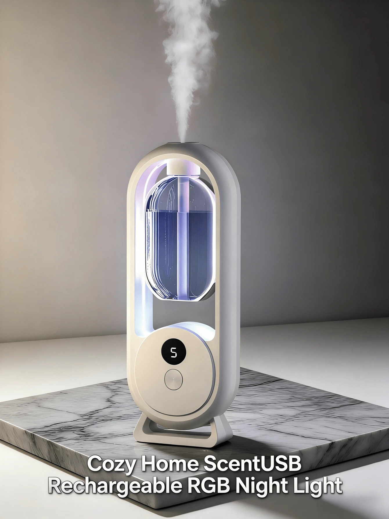 Fully Automatic Smart Aroma Diffuser, 5-Level Adjustable Atomizer With RGB Light, USB Rechargeable, Auto Mist Air Purifier, Suitable For Bedroom, Bathroom, Office, Home, Hotel, And Restroom