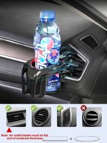 Soporte para taza de coche multifunción, soporte ajustable para taza y teléfono de la rejilla de ventilación, se adapta a teléfonos de hasta 7.2 pulgadas y botellas de 7.5 cm, operación con una sola mano - Soporte para teléfono - Ver 8