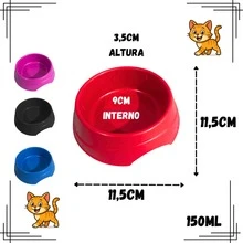 Kit 10 Cat Feeders Plastic Pet Food And Water Bowl Hamster - màu đen - Xem 2