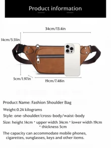 Retro Floral Plaid Waist Bag | Multi-Zipper Waist Crossbody Bag - Multicolor - View 12