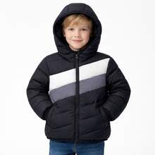 Premium Waterproof Children's Puffer Jacket - Black - View 1