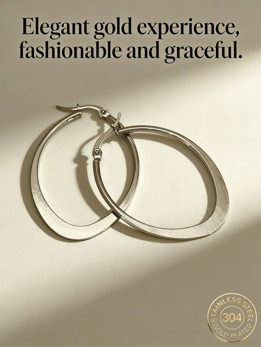 Exquisite Stainless Steel Earrings, Non-Allergenic, Nickel-Free, Geometric Pattern Stud Earrings, Thick Stainless Steel Stud Earrings, Fashionable Geometric Texture Lightweight Non-Allergenic Earrings, Retro Jewelry Party Gifts, Women's Earrings, Fashionable Thick And Unique Pendant Earrings, Women's Stainless Steel Earring Set, Exquisite Pendant Earrings, Non-Allergenic Earrings, Fashionable Jewelry, Women's Gifts, Party Gifts. - Multicolor - View 1