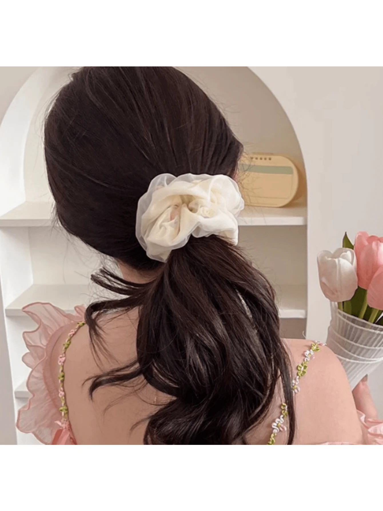 Eugen Yarn Hair Rope Simple Hair Scrunchies New High-End Hair Accessory Women's Hair Accessory Super Fairy Solid Color Mesh Simple Forest Style Hair Scrunchies High-End Feeling Tie Hair Scrunchies Elegant Versatile Hair Rope Hair Accessory Ponytail Holders Scrunchy,Summer,Holiday,Travel - Multicolor - View 1