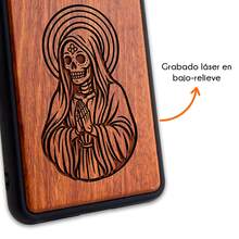 Funda Compatible con Sámsumg Gálaxi Madera Santa Madera Grabada Protector Carcasa Anticaídas a Prueba De Golpes TPU. - Madera - Ver 2