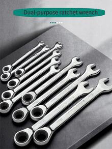 Cờ lê bánh cóc 72 răng - CRV, Thiết kế tiện dụng, Dụng cụ cờ lê mở hai đầu - Cần siết đa năng 10mm - Xem 2