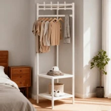 1pc Multi-Functional Corner Coat Rack, Sturdy Metal Frame, Suitable For Bedroom, Closet And Living Room, Bedding Storage, Space-Saving Corner Design, Durable Storage Rack, Effectively Utilize Idle Corner Space, Easy Installation, Minimalist Design - View 3
