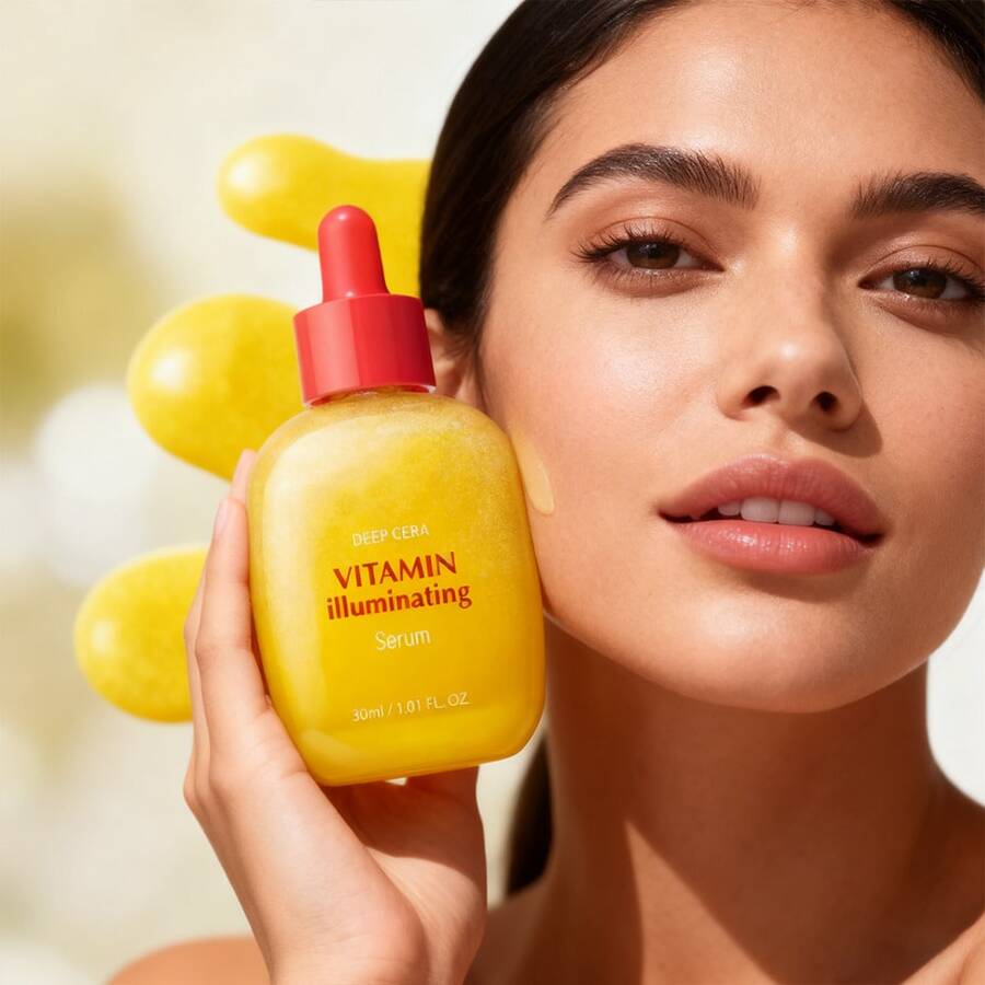 Vitamin Illuminating Serum – Brightening Vitamin C Serum With Niacinamide | Strengthens Skin Barrier | Hydrates Using Ceramide And Hyaluronic Acid, 1.01oz | Holiday Gifts / 30ml - 黃色 - 查看 1