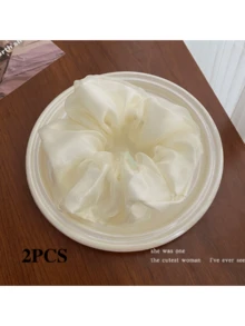 Eugen Yarn Hair Rope Simple Hair Scrunchies New High-End Hair Accessory Women's Hair Accessory Super Fairy Solid Color Mesh Simple Forest Style Hair Scrunchies High-End Feeling Tie Hair Scrunchies Elegant Versatile Hair Rope Hair Accessory Ponytail Holders Scrunchy,Summer,Holiday,Travel - Multicolor - View 11