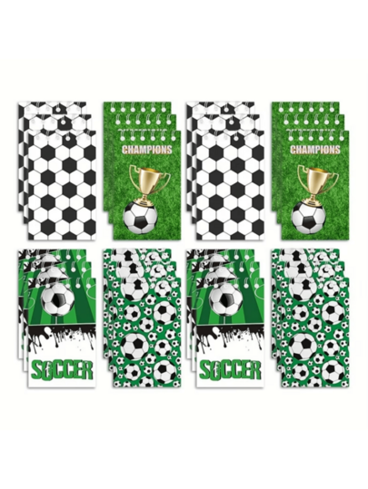4 Packs Football Themed Notebooks, Spiral Pocket Memo Pads, Party Supplies, Football Theme Birthday Party Decorations