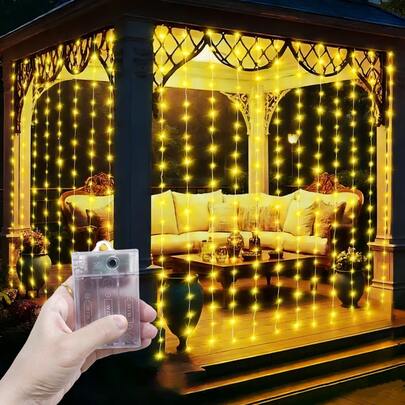Đèn dây trang trí sân vườn lấp lánh, đèn dây trang trí tiệc cưới, đèn cổ tích, trang trí sân vườn, đèn trang trí ngày lễ, đèn dây trang trí tiệc sinh nhật, 4 màu ánh sáng, 8 chế độ đèn hộp pin, đèn rèm trang trí cắm trại, trang trí hiên nhà, đèn ngày lễ, đèn cổ tích trang trí Giáng sinh Halloween, đèn vòng hoa cổ tích, đèn rèm trang trí phòng ngủ phòng khách tạo không gian lãng mạn, trang trí trong nhà và ngoài trời, trang trí ngày Valentine.