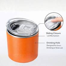 Skinny Stainless Steel  20 Oz Smooth Powder Coating - Orange - View 2