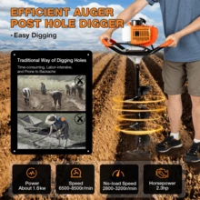 Lislark [ Heavy-Duty Auger Drill Bit] Quick-Plant Heavy-Duty Auger Drill Bit, Metal Garden Tool -3 Drill 100mm, 150mm, 200mm, - 黑色 Drill - 查看 5