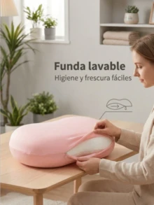 Almohada Memory Foam, Almohada Ergonómica Color Rosa, Material de Espuma Viscoelástica de Alta Calidad, No Aprieta Las Orejas/cara, Sensación de Nube, Fácil de Limpiar, Almacenamiento Práctico, Ideal para Estudiantes Trabajadores. - Rosa - Ver 2