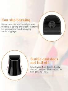 1双高跟鞋硅胶鞋套，降噪防滑，高跟鞋鞋头保护套，细高跟鞋鞋跟套 - 黑色 - 查看 8