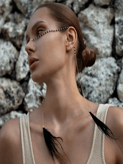 1 chiếc trang sức mặt tua rua ngọc trai thời trang dành cho nữ, dây đeo mặt hình lông vũ cá nhân hóa, phụ kiện sang trọng phù hợp cho kỳ nghỉ và tiệc tùng.