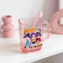 Hasbro Pamveon K-POP 女巫组合粉色塑料杯，万圣节 Boo！动漫人物印花牙刷杯带把手，粉丝专用可重复使用浴室漱口杯 - 彩色 - 查看 4