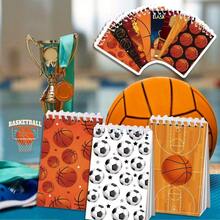 4本篮球主题迷你笔记本，螺旋装订，可撕页 | 理想的生日礼物和日常使用，体育迷专属，翻页设计，螺旋装订笔记本 - 彩色 - 查看 4