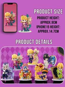 POP MART GONG "JoJo's Bizarre Adventure: Golden Wind" Series Blind Box - 6 mô hình thường + 1 mô hình bí mật, bao gồm các thiết kế JoJo kinh điển của các thành viên Biệt đội Bucharati và các Stand của họ, như Giorno Giovanna, Bruno Bucciarati, Abbacchio, Mista, Narancia Ghirga, Fugo Pannacotta, và một mô hình bí mật. - Nhiều màu - Xem 4