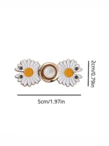 2 chiếc khuy kim loại hình hoa cúc có thể tái sử dụng, khuy ngọc trai, kẹp quần, khuy có thể mở rộng, thích hợp để may vào đai quần, áp dụng cho quần jean, cạp quần ôm sát. - hình dạng - Xem 7