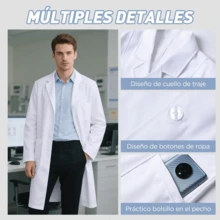 Batas De Laboratorio Escolares Uniforme De Enfermera Médico - Blanco - Ver 8