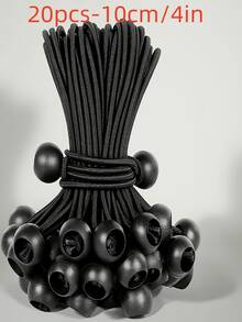 10/20/50个装户外露营帐篷固定弹力绳塑料球高弹力绳捆绑弹力球，蹦床沙滩网弹力绳带 - 彩色 - 查看 16