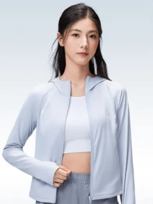 CAMEL CROWN Camel Outdoor Yarn Women's Spring/Summer Lightweight Breathable Sun Protection Jacket - Light Blue - View 3