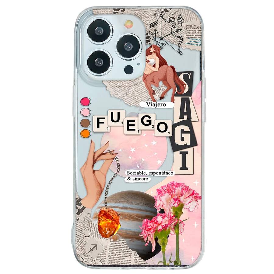 INSTACASE Compatible Case Sagittarius Collage Zodiac Case For Women, Shockproof TPU Case. - 無色 - 查看 1