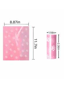 10/12个装粉色系列宠物粪便袋印花狗便袋户外遛狗清洁袋 - 彩色 - 查看 10