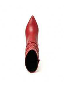 Women's Accordion-Style Mid-Calf Boot, Minimalist, Casual, Stylish - 紅色 - 查看 3