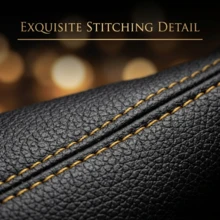 CARSUN Stitched Leather Gear Shift Knob Cover, High-End Quality Precise Fit, Non-Slip Wear-Resistant Protective Sleeve, Car Interior Modification Accessory, Universal Fit For Manual & Automatic Transmission Gear Shift, Scratch & Sweat Resistant Gear Shift Protector, Durable And Easy To Clean Gear Shift Cover - A - View 4