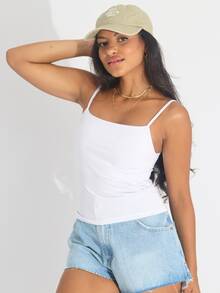 Kit 3 Cropped Women's Tank Top Strappy Basic Summer Suplex - 淡藍色/白色/淡粉紅色 - 查看 2