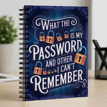 1pc Vintage Padlock Funny Password Notebook, Spiral Coil Memo Book "What's My Password?", Humorous Memo Pad, Account Password Record Book, Office/Home Daily Planner, Gift For Coworkers, Friends, Family - A5 - View 8