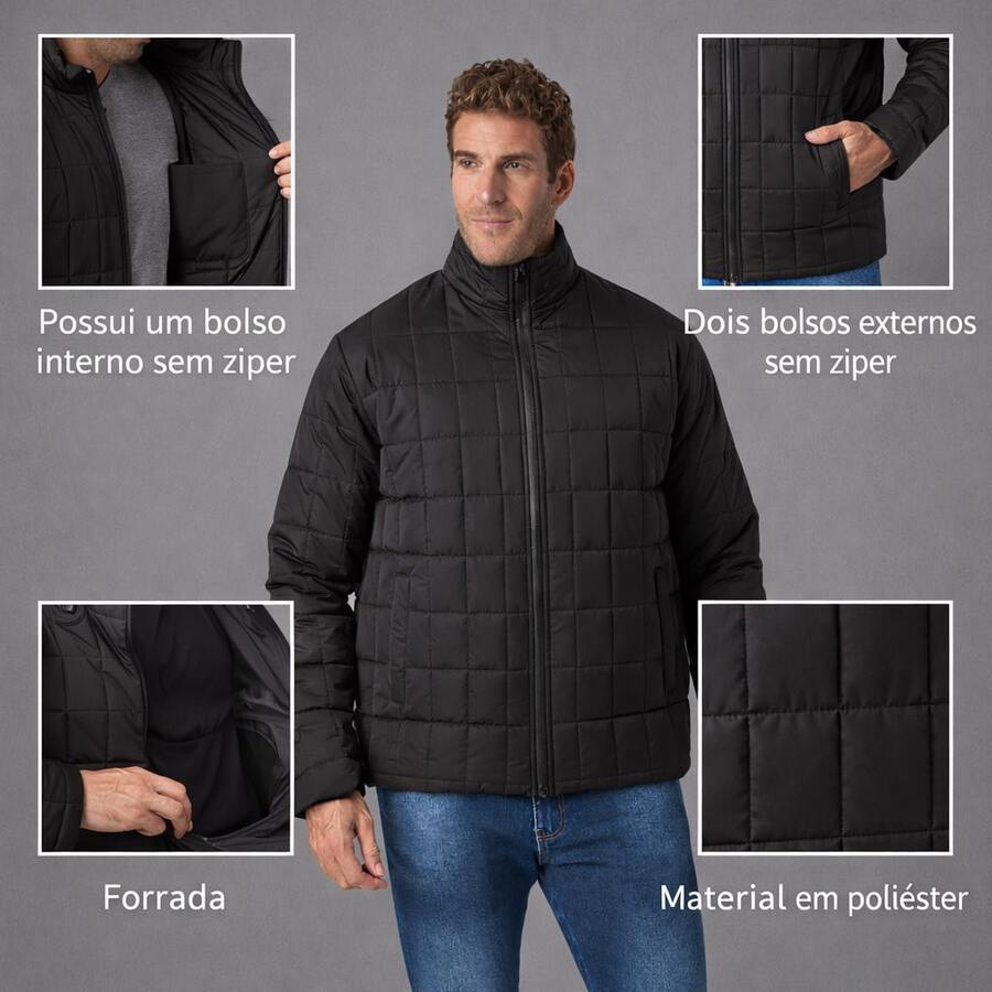 Winter Regular Fit Zipper Pocket Valentine's Day Father's Day New Year - màu đen - Xem 1