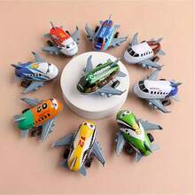 8/16pcs Mini Inertial Powered Manual Creative Airplane Model, Party Favors And Christmas Stocking Stuffers, Suitable For Christmas, Halloween, Thanksgiving And Easter Holidays (Random Patterns And Styles) - Multicolor - View 3